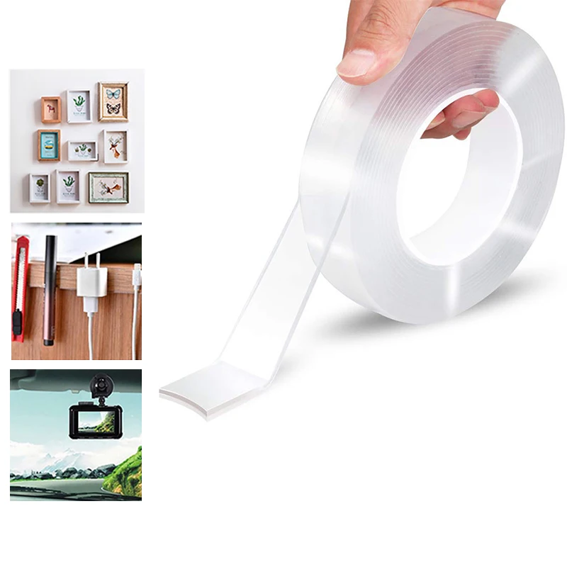 

Прозрачная двусторонняя лента, нано-лента, водонепроницаемые наклейки на стену, многоразовые термостойкие наклейки на стену в ванную комна...
