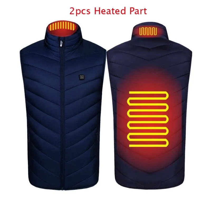 

Autumn Winter Men Stand-up Collar Heated Cotton Vest Graphene Electric USB Safe Smart Constant Temperature Heating Thermal Tank