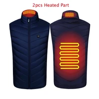 autumn winter men stand up collar heated cotton vest graphene electric usb safe smart constant temperature heating thermal tank