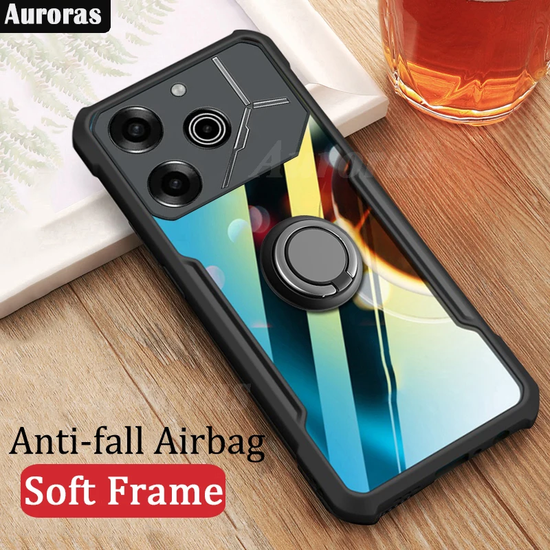 Auroras для Tecno Pova 6 Pro Чехол с магнитным кольцом прозрачная подушка безопасности