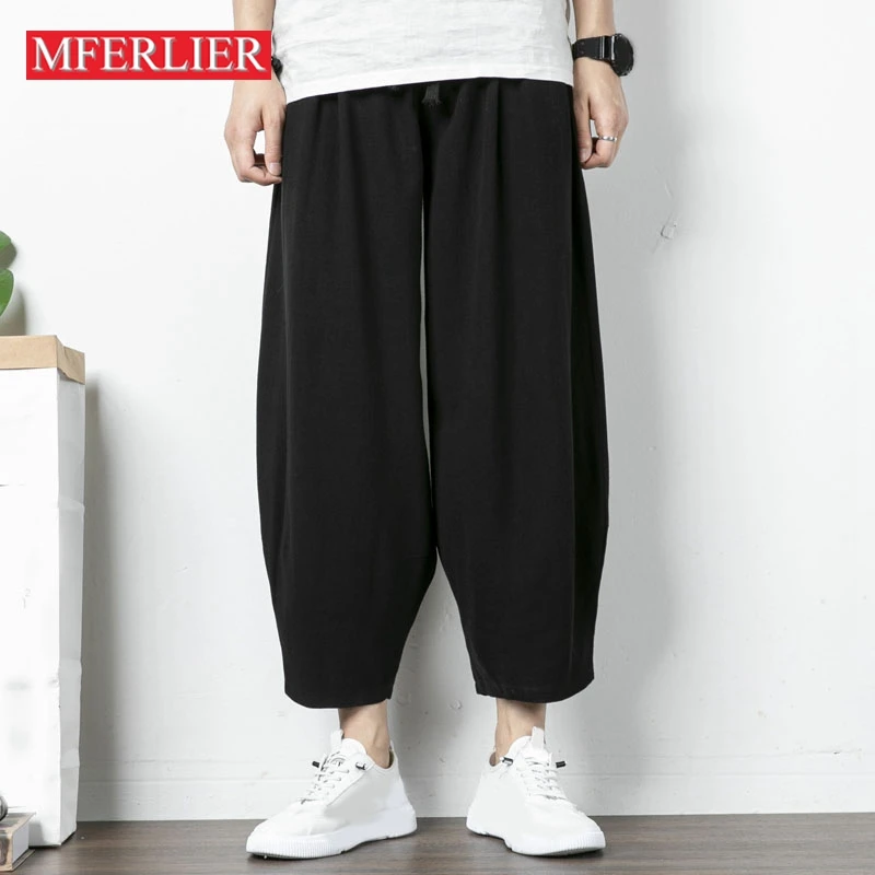 

140KG Spring Summer Plus size Pants 6XL 7XL 8XL Cotton Trousers Men Loose 5 colors
