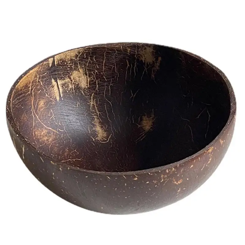 

Coconut Shell Bowl Wooden Rice Bowl Fruit Salad Polished Shell Container Gift Living Rooms Tableware Kitchen Accessories