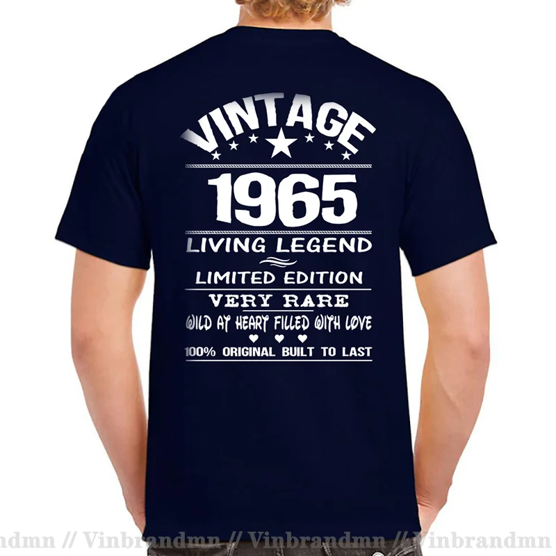 VIintage Living Legend 1965 T Shirts Men Born in Limited Edition T-Shirt 100% Original Built to Last Made Tee Shirt