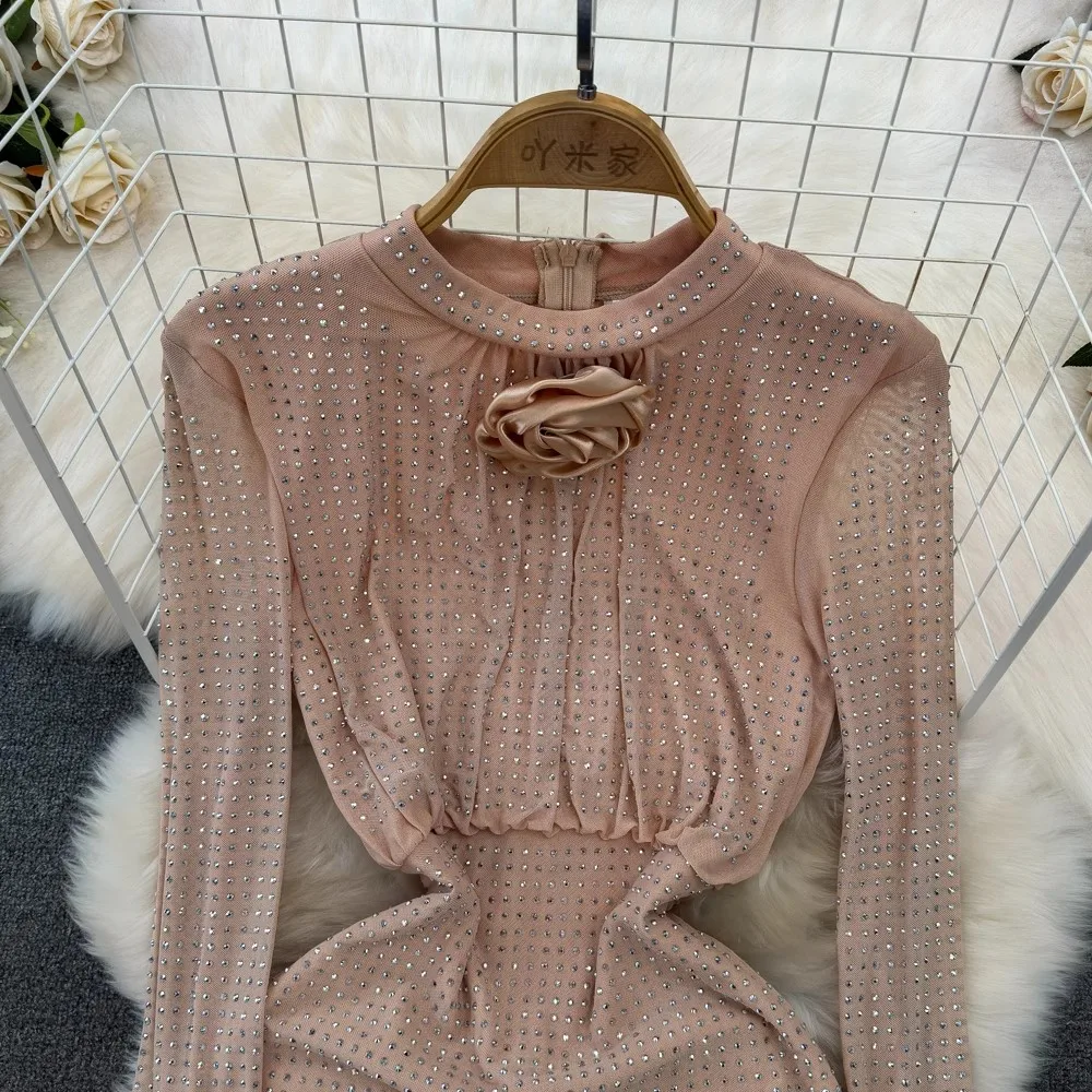 Новинка 2024 модное весенне-летнее женское трехмерное платье с трехмерным