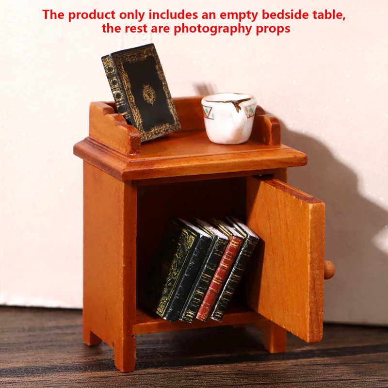 

New 1:12 Dollhouse Miniature Bedside Table Nightstand Storage Cabinet Furniture Model Decor Toy DollHouse Accessories