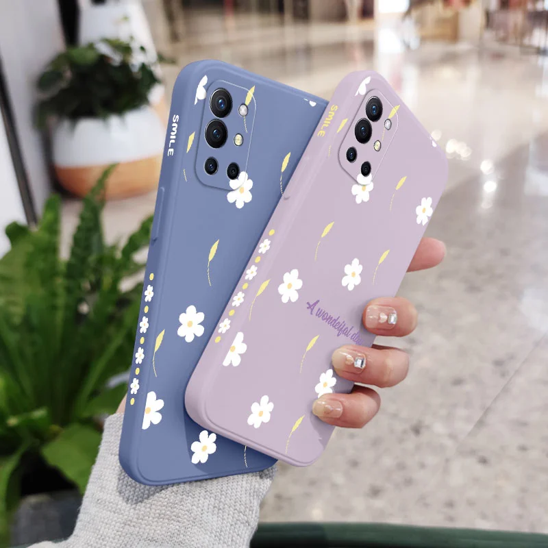 Маленькая Хризантема для Oneplus 9R 9RT 9 8T 8 7 7T Pro чехол телефона жидкий силиконовый |
