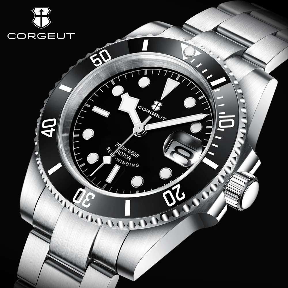 

Мужские автоматические часы с серым/красным циферблатом, 40 мм