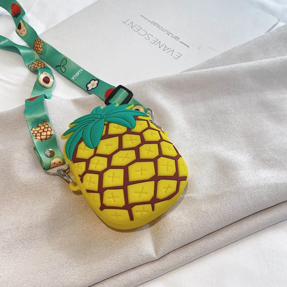 

Melario Pineapple Girl Coin Purse HandbagChildren Wallet Small Coin Box Bag Bow Kid Money Bag Baby Strawberry Shoulder Bag Purse