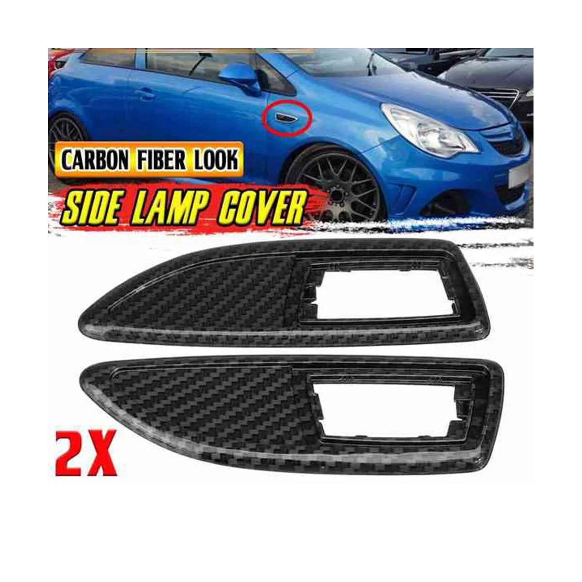 Автомобильная боковая крышка из углеродного волокна боковой маркер задняя для