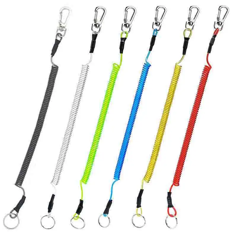 

New Carabiner Wire Rope Key Lanyard Retractable sub-Plier Control Fish Hang Buckle Multifunctional Strong Pull Elastic Cable