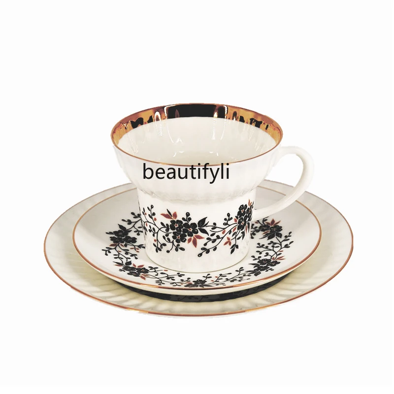 

LBX Porcelain White Garland Series Coffee Set Sucrier Pot, Cup and Saucer Set