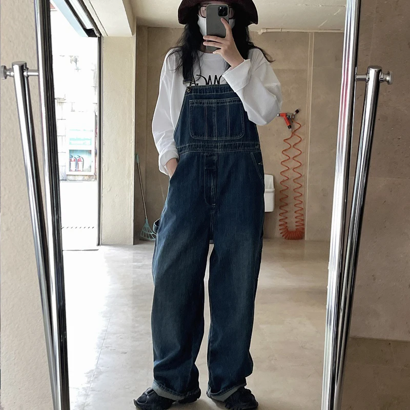 Женские джинсовые комбинезоны Johnature повседневные Комбинезоны с широкими