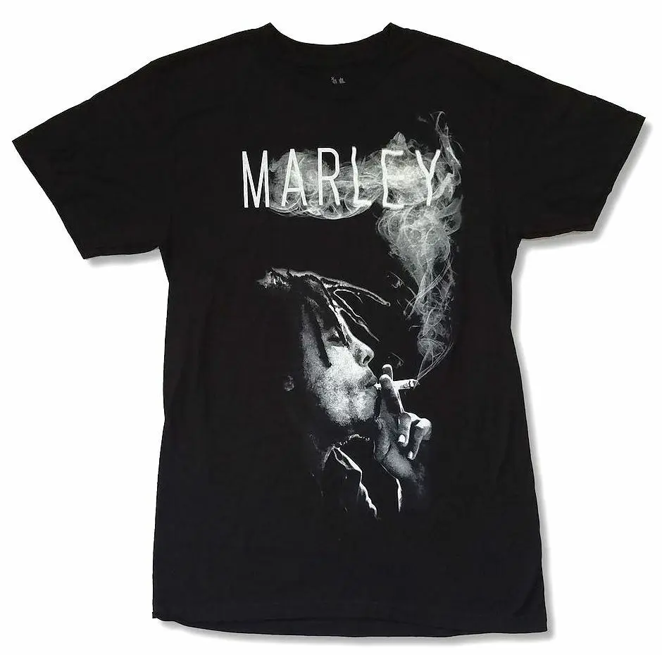 

Bob Marley Smoke Spliff Ganja Black T Shirt New Soft Zion Rootswear