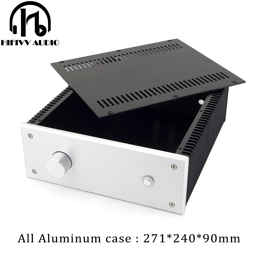 Фото Алюминиевый Чехол для Hi-Fi аудио усилителя, предусилитель шасси PSU, профессиональное оборудование, корпус 271*240*90 мм №1