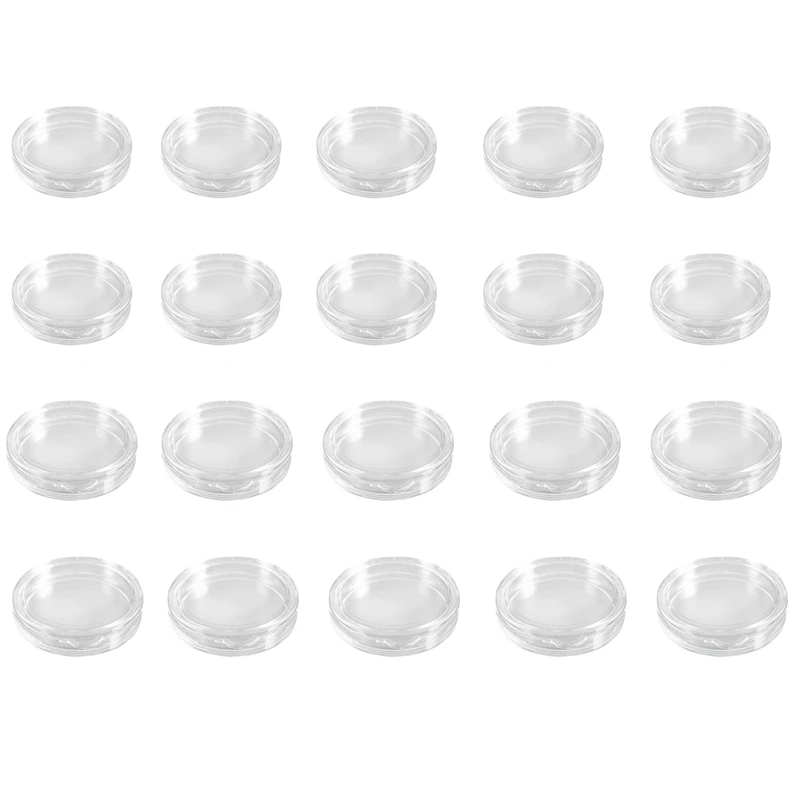 

20 Pcs Small Round Transparent Plastic Coin Capsules Box 25Mm & 27Mm