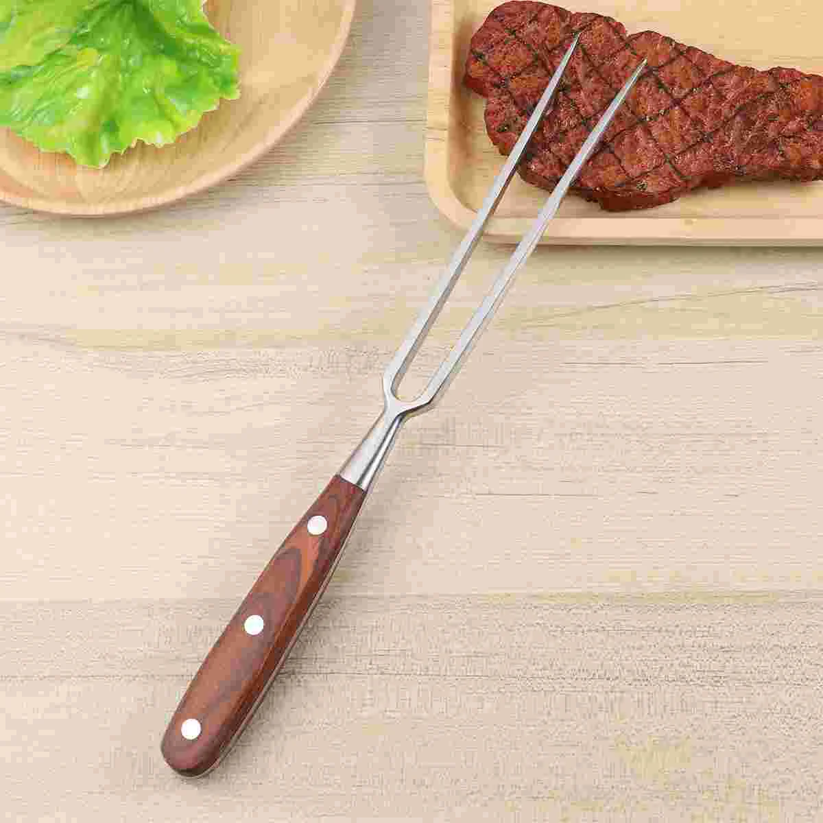 

Fork Forks Meat Bbq Steel Stainless Grill Sticks Roasting Handle Grilling Turkey Kitchen Skewers Cooking Prong Barbecue Steak