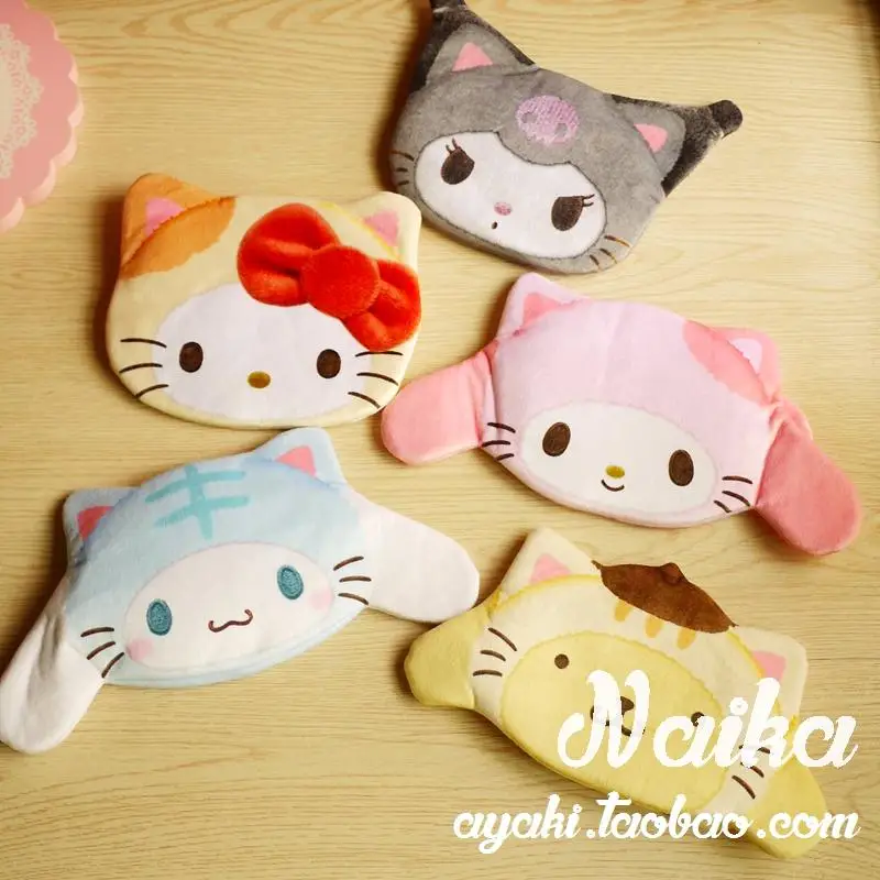 

Hellokitty Sanrio Anime Kuromi My Melody Cinnamoroll Pompompurin Doll Bag Coin Purse Storage Bag Kawali Kids Toys Gift For Girls