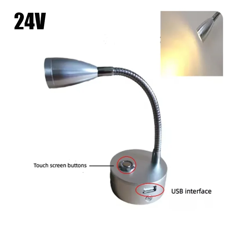 

Настенная лампа, умные приглушаемые светильники для чтения с USB зарядным интерфейсом, используются для автодомов, лодок, яхт