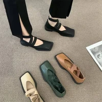 guixianglai design sense niche french style vintage mary jane shoes 2022 spring square toe low cut shoes tods womens shoes
