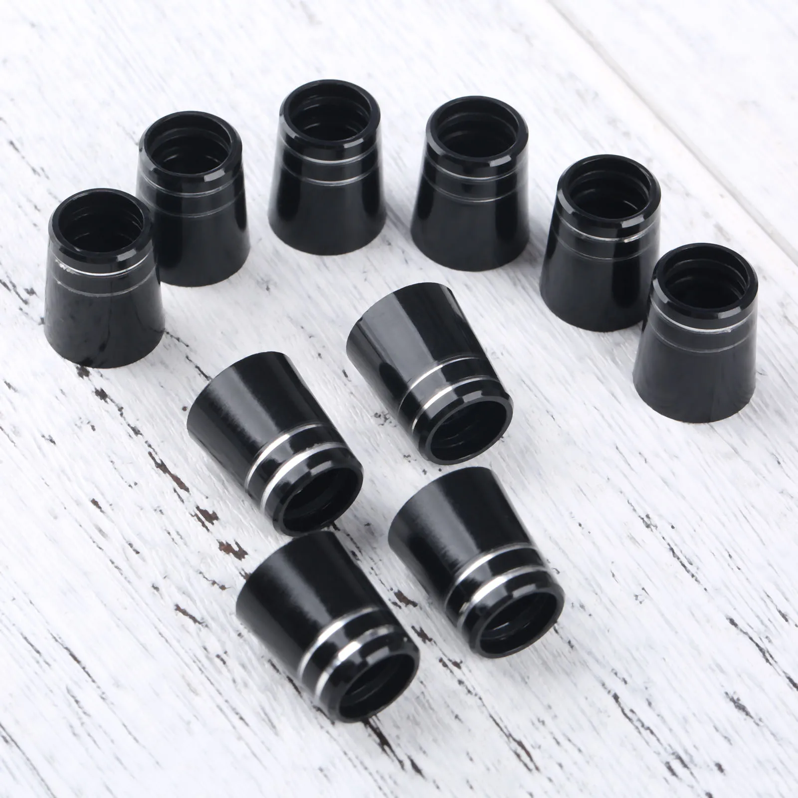 10pcs Plastic Golf Ferrules With Double Ring Fit 0.350 Or 0.370 Tip Irons Shaft Club Shafts Sleeve Adapter Replacement 16mm/19mm