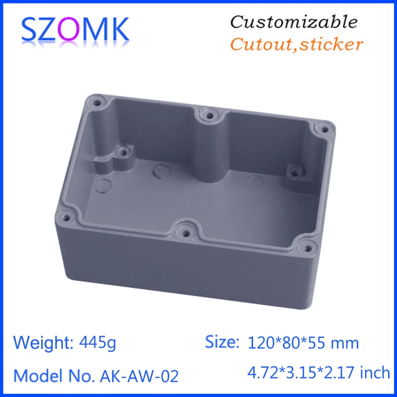 1 шт. 120*80*55 мм IP66 алюминиевый водонепроницаемый корпус усилителя электроники