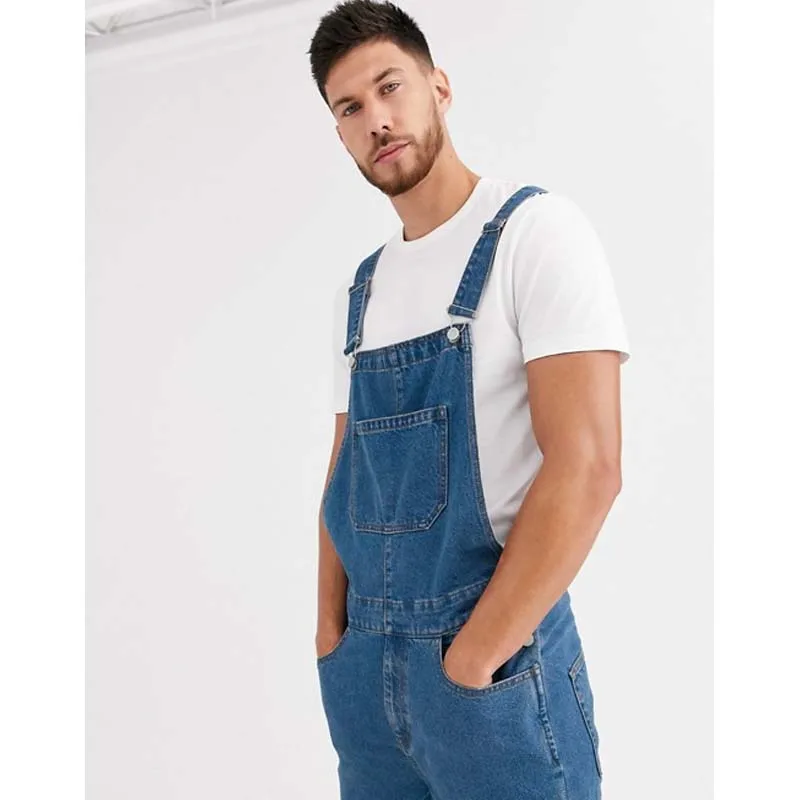 ZOOY Solid Men Jumpsuit Loose Denim Suspender Man Fashion High Quality Gallery Dept Bottoms Designer Work Pants Hip Hop Clothing