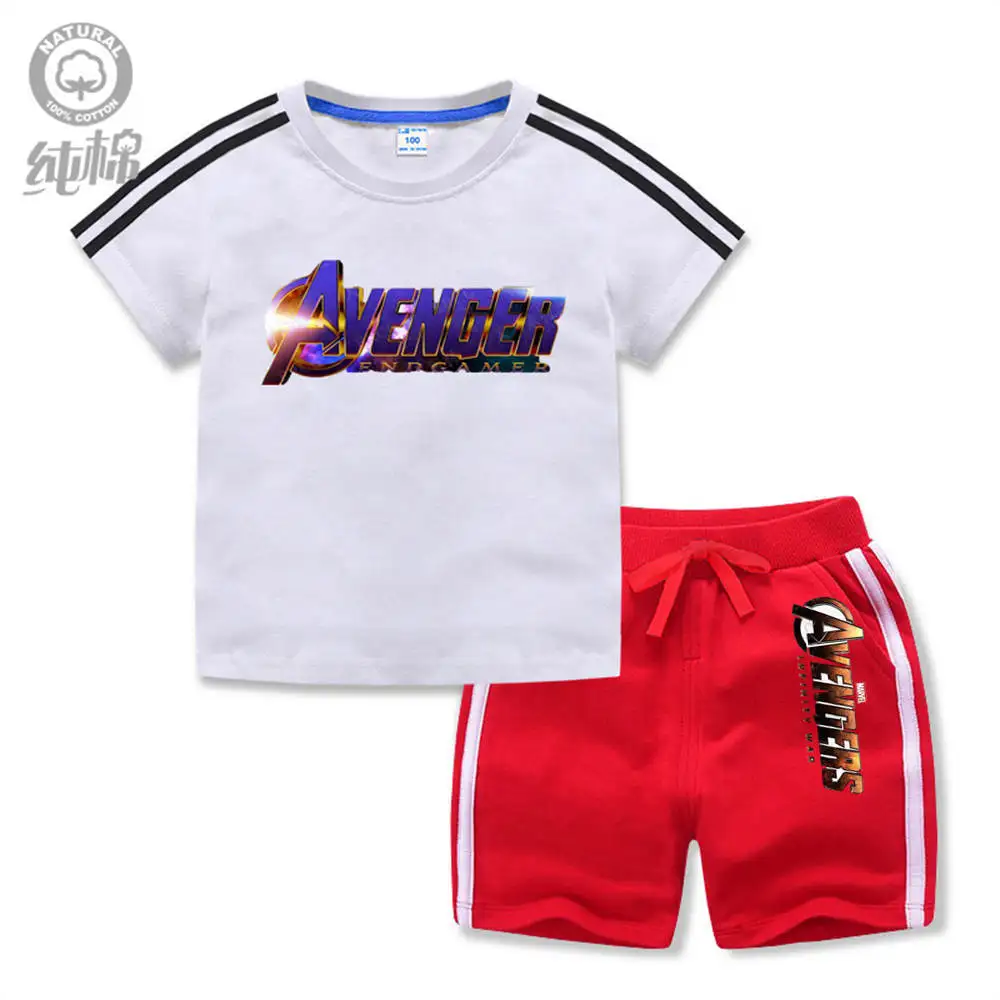 

Детский хлопковый спортивный костюм с принтом «мстители»