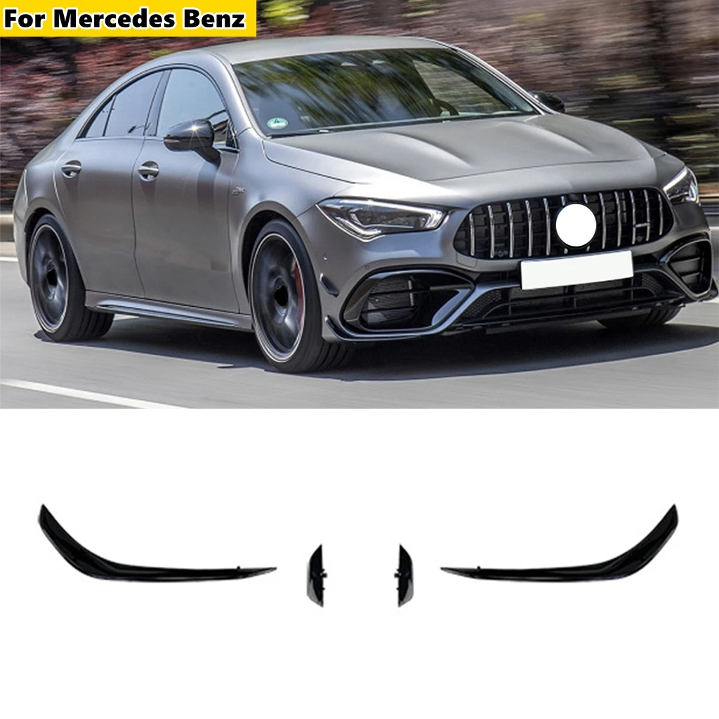 

ABS Car Front Bumper Spoiler Air Knife Grille Cover Trim For Mercedes Benz W118 C118 CLA200 250 CLA 45 AMG 2020-2021