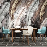 custom 3d mural wallpaper for living room walls luxury decoration modern minimalist feather wall paper sticker sofa tv backdrop
