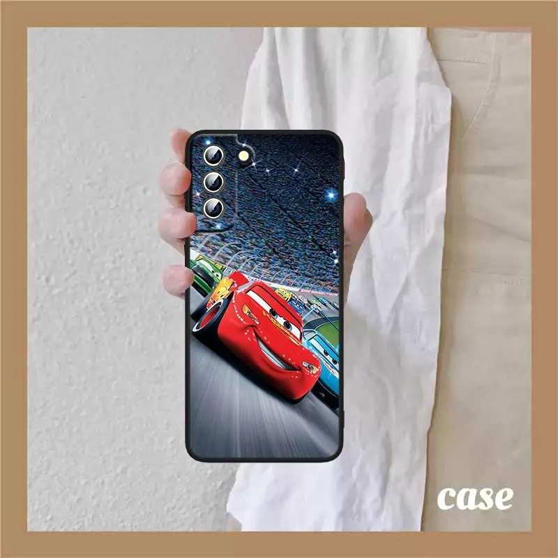 Cars Lightning McQueen Phone Case For Samsung S8 S9 S10 S20 S21 S22 Plus 4G S10e 5G Lite Ultra FE Black Funda Cover Soft Back images - 6