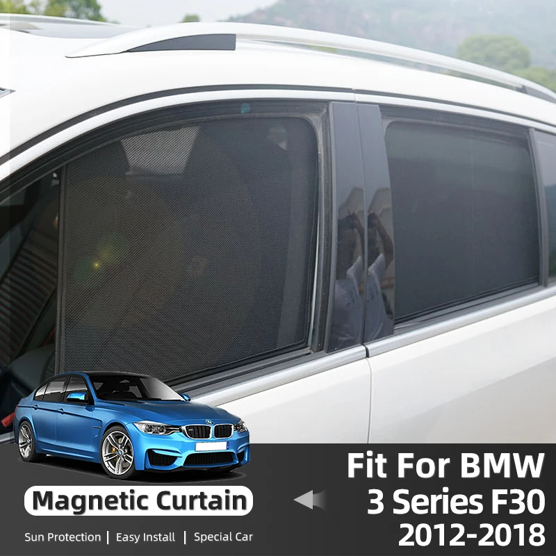 

Магнитное автомобильное переднее боковое стекло для BMW 3 серии F30 2012-2018, солнцезащитный козырек, автомобильная занавеска, сетчатый солнцезащ...