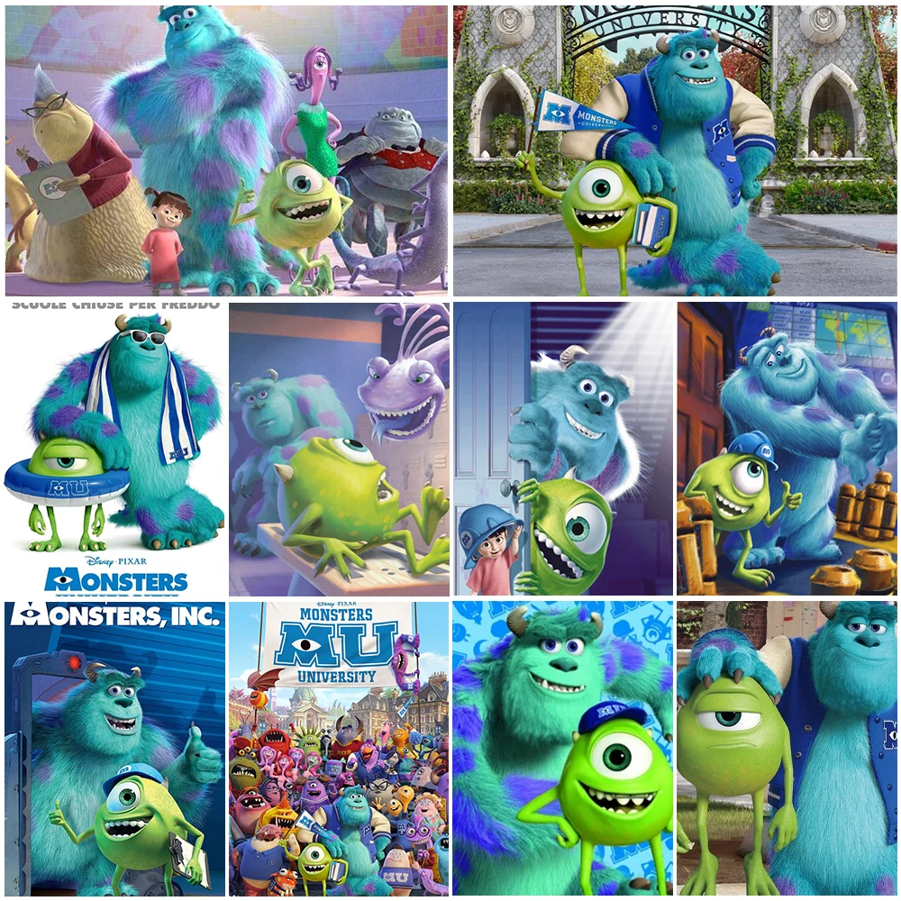 

Алмазная живопись 5D «сделай сам» Disney, мультяшный фильм, монстр, круглая вышивка крестиком, животные, комплекты для вышивки/мозаики, домашний...