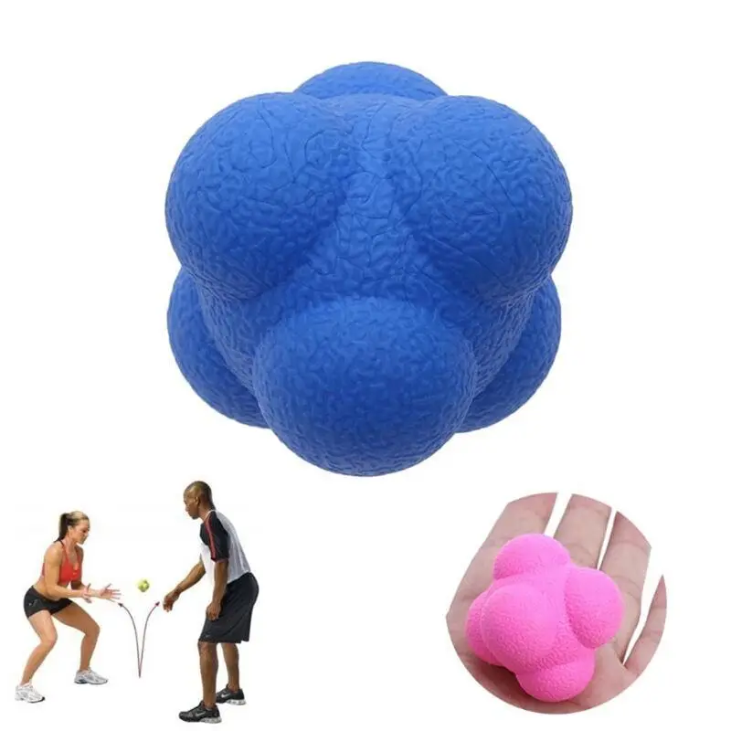 

Hexagonal Reaction Ball Speed Agility Training Silicone Ball Coordination Reflex Sports Fitness Training Ball for Child Adult