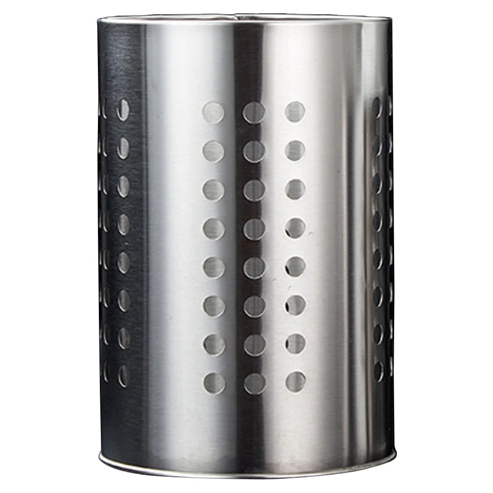 

Utensil Holder Kitchen Rack Stainless Flatware Fork Chopsticks Spoon Container Silverware Kitchenware Cylinder Drying Steel
