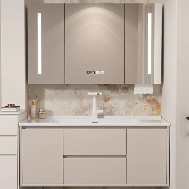 Узкие Шкафы для ванной комнаты зеркальная раковина умный угловой ящик шкафы