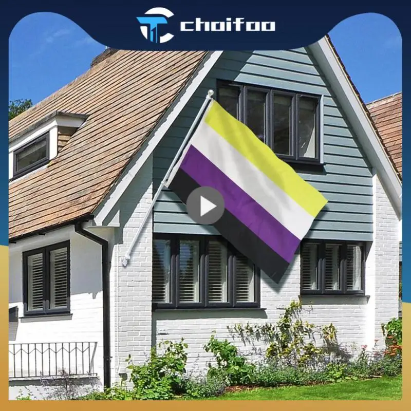 90x150 см, устойчивый к выцветанию, Радужный Флаг, Радужный Флаг, баннер Nb Pride, недвоичный Радужный Флаг для декора, полиэфир, Genderqueer