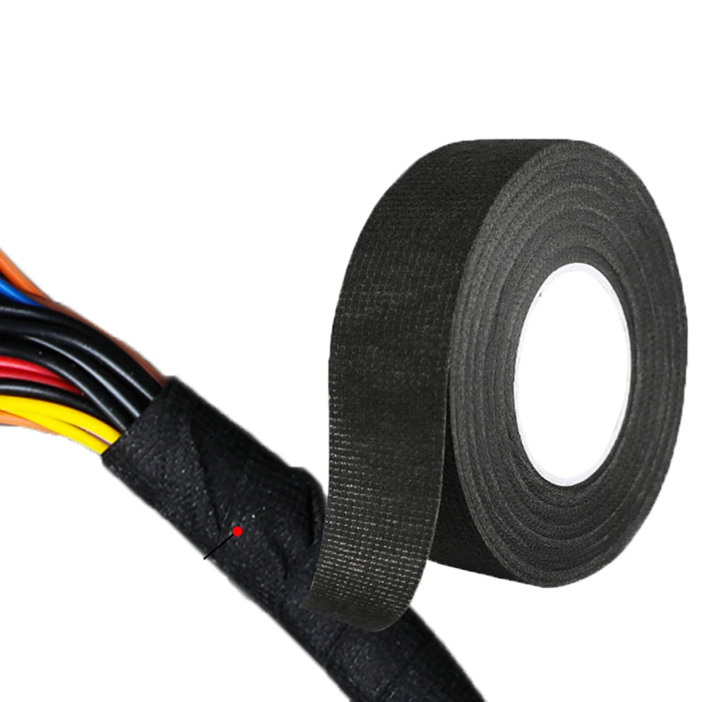 

19mm 25mm Wide Universal Fabric Cloth Tape Automotive Wiring Harness Black Flannel Car Anti Rattle Self Adhesive Felt Tape