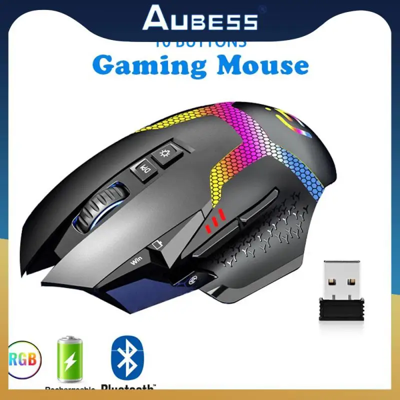 

One Click To Return To The Desktop Wireless Gaming Mouse Flexible And Efficient Office Work Mute Type-c Fast Mouse Charge