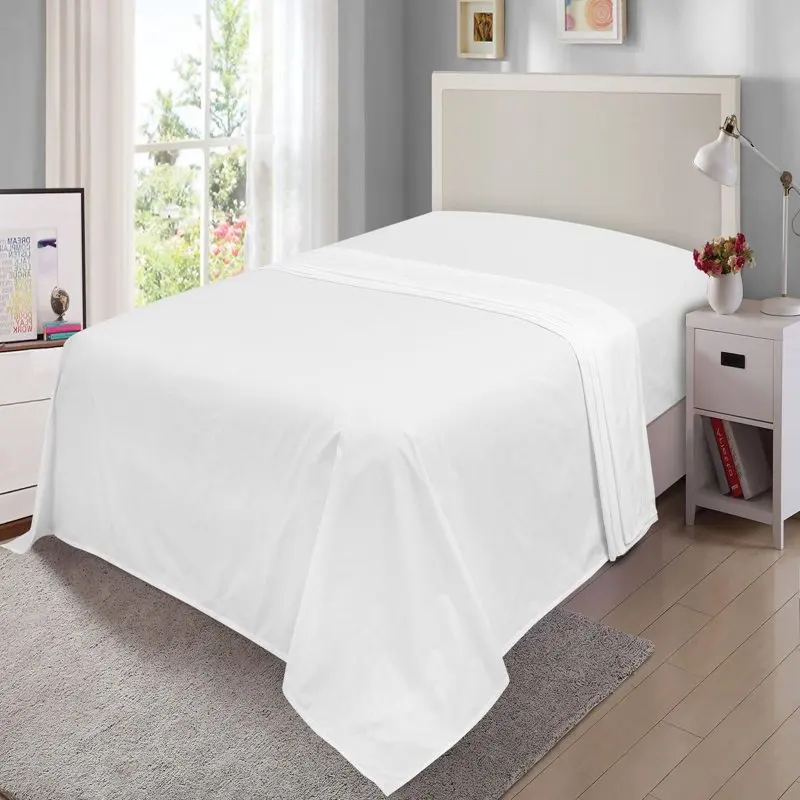 

Cotton Rich Percale Easy Care Bed Sheet, Arctic White Queen Flat Sheet Full size sheets cotton bed sheets pieces set Comforter