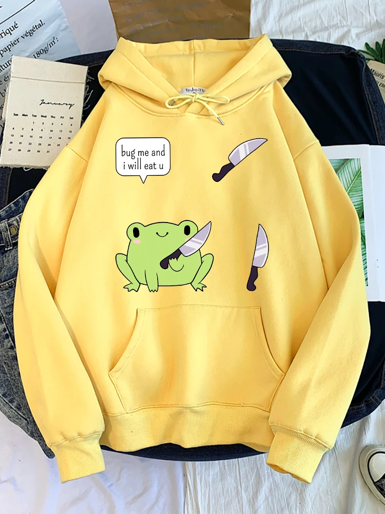 Толстовка с капюшоном женская очаровательная лягушкой принтом &quotя мной&quot