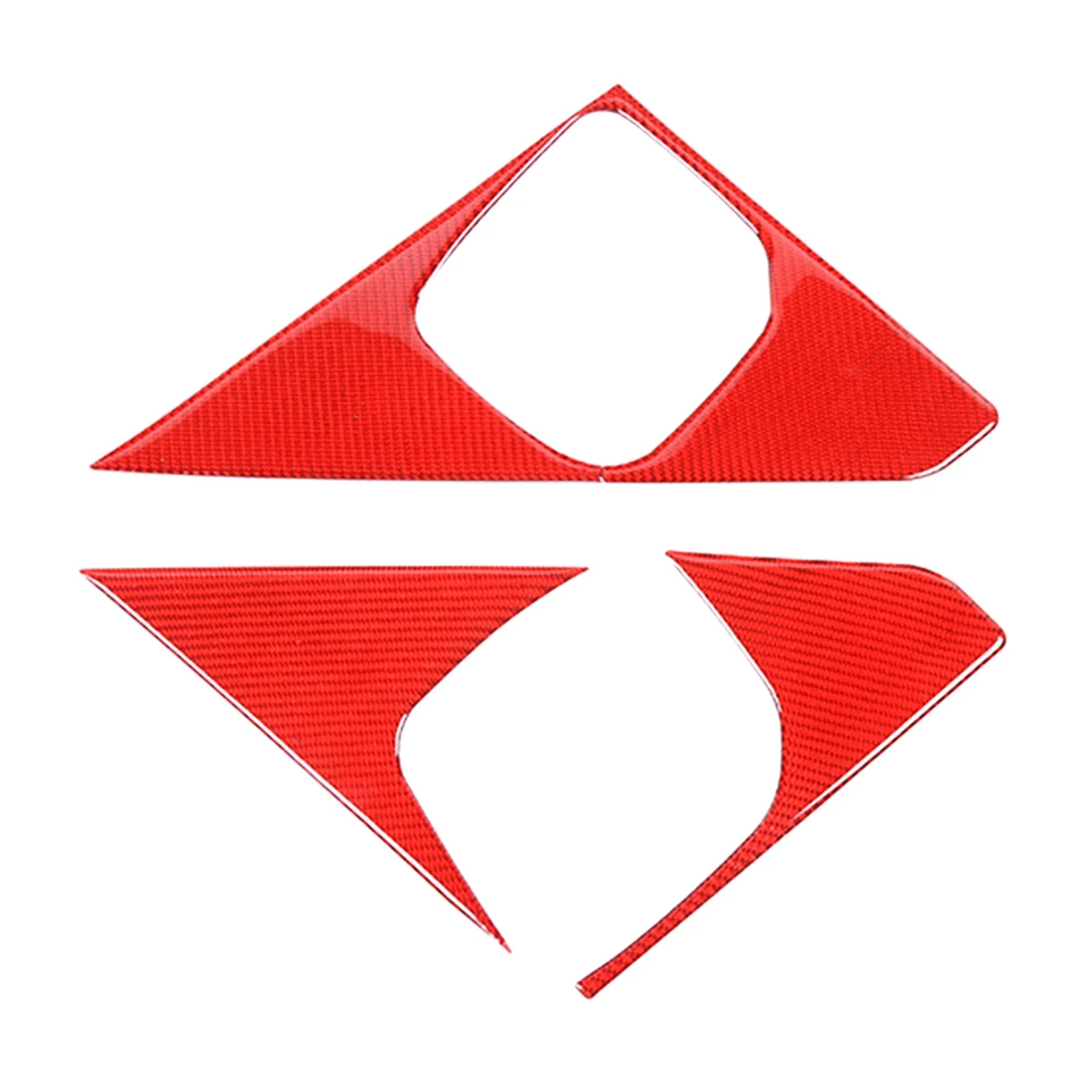 

Обшивка передней треугольной панели для Dodge RAM 1500 2018-2022, аксессуары для интерьера, красное углеродное волокно