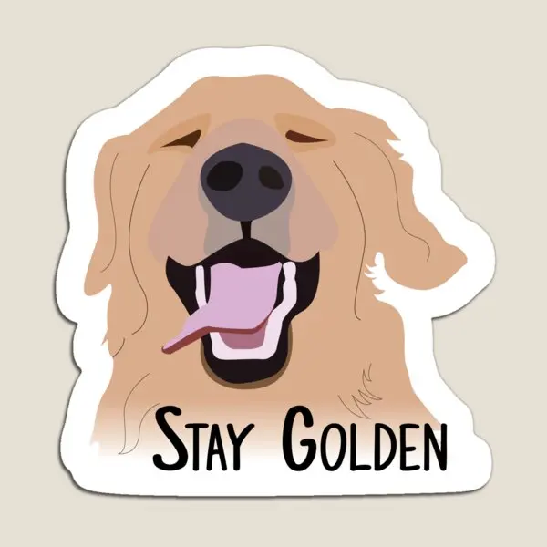 

Stay Golden Retriever Magnet Toy Stickers Refrigerator Decor Colorful Cute Kids Baby Holder for Fridge Organizer Magnetic Funny