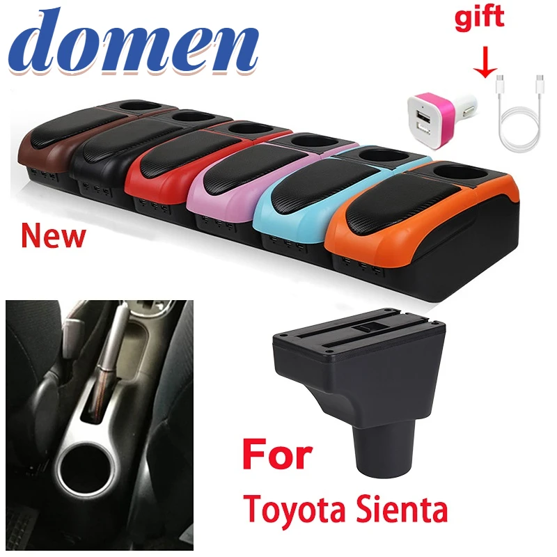 

For Toyota Sienta Armrest For Toyota Sienta Car Armrest box Storage box cup holder ashtray USB Car accessories