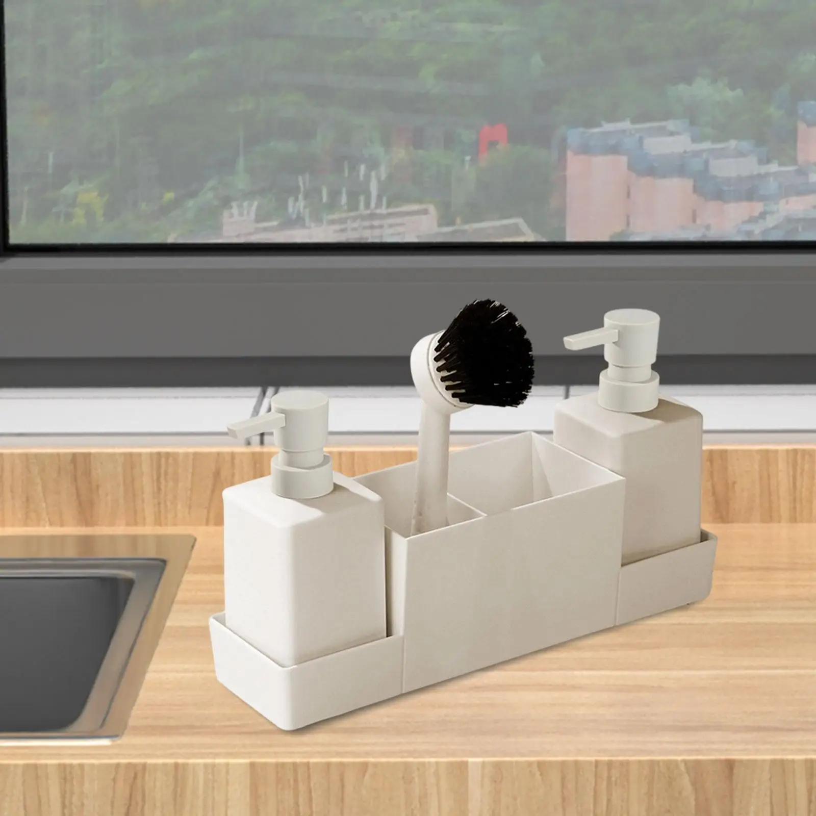 Портативная бутылка-органайзер для мыла с отделением хранения 4 шт.