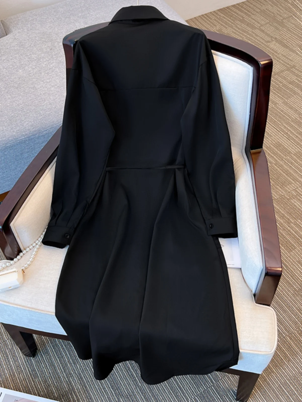 Европейские товары High Sense черные рубашки с длинными рукавами женские осенние