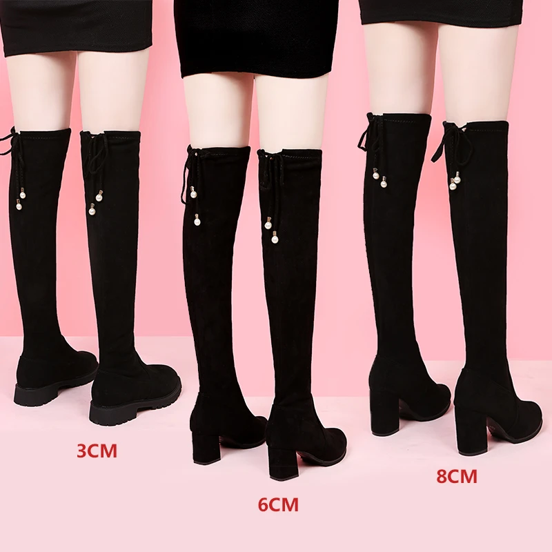 

Women's Boots Over The Knee Was Thinner 2021 Autumn Winter New Fashion Thin Boots High-heeled Stretch Boots Women's High Boots