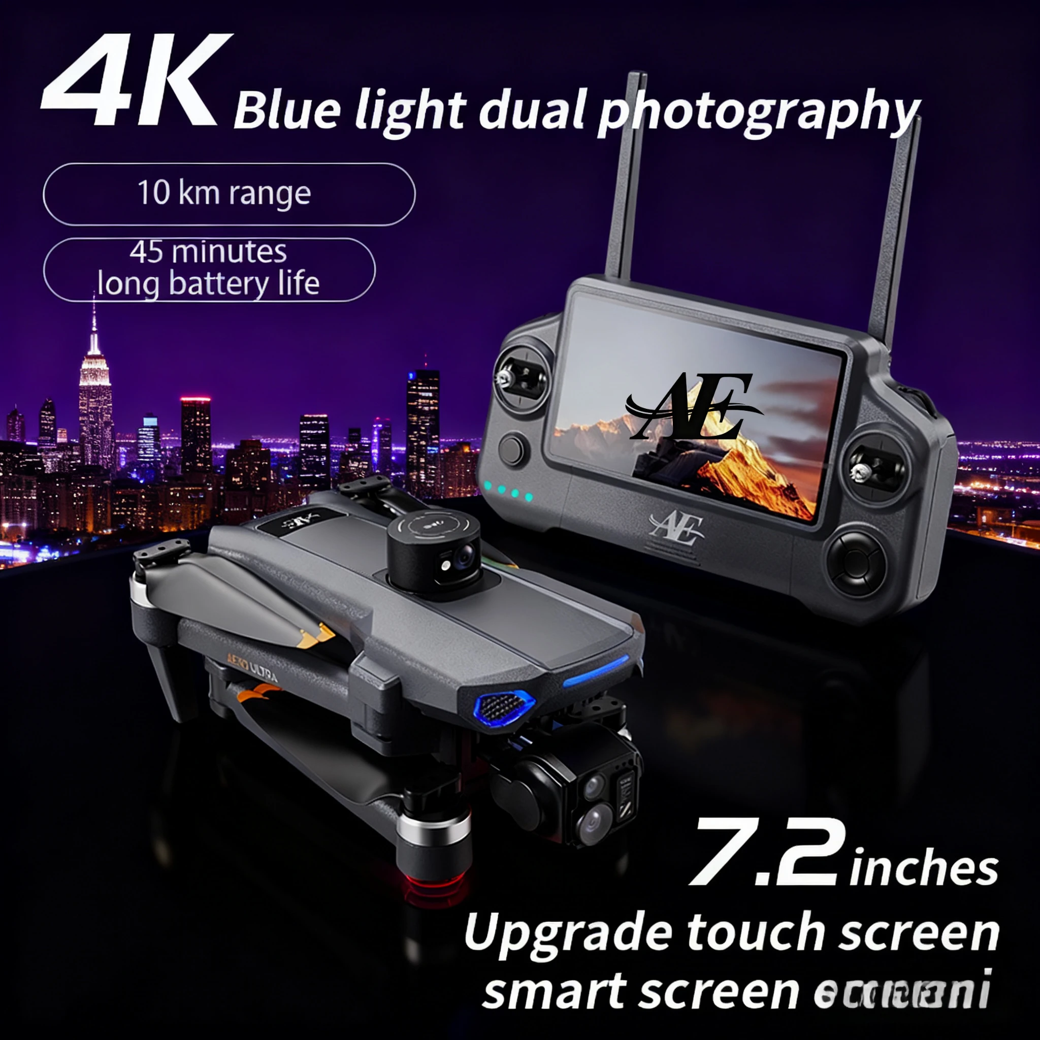 Фото Новый GPS-дрон с камерой 8K HD, 3-осевым карданом, Wi-Fi, обходом препятствий, FPV, бесщеточный, с сенсорным экраном, пультом ДУ, квадрокоптер, игрушка, 64 ГБ №3
