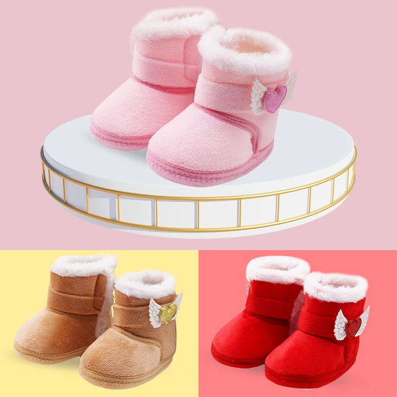 

Детская зимняя нескользящая обувь Angel Baby, зимняя плюшевая теплая обувь, рождественские подарки