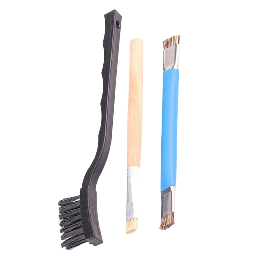 

3pcs Brushes 7 Inch Nylon Brush Double-ended Brush Soft Brush PCB ESD Cleaning Brush For Mobile Phone Motherboard Repair Tools