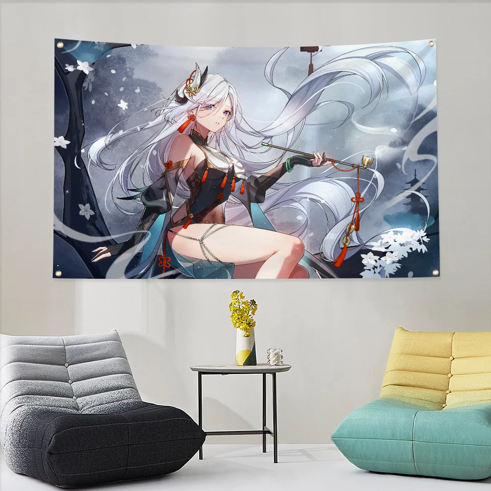Shenhe украшение дома Wallart индивидуальный флаг для повестки Genshin Impact осенний декор